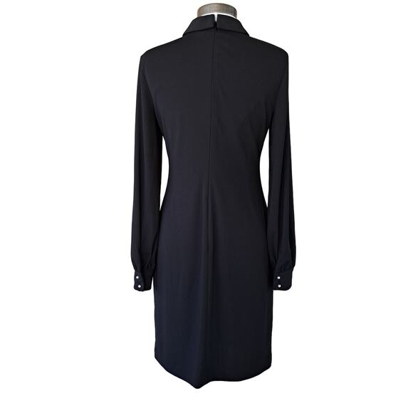 Karl Lagerfeld Black Embellished Long Sleeve Dress Size 6 Workwear Dressy - Picture 4 of 12